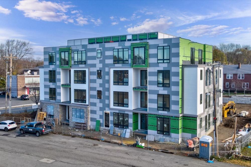 A LAUNCH-managed multifamily building under construction in Massachusetts